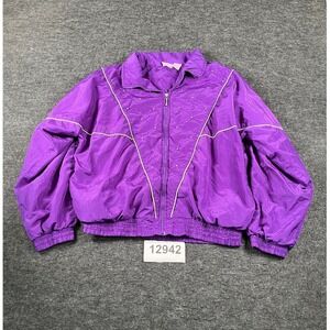 Southern Expressions Windbreaker Jacket Womens M Purple Excellent Studded